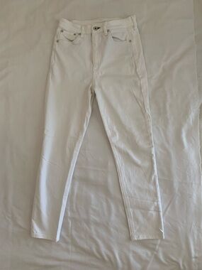 EUC rag & bone Nina High-Rise Ankle Skinny Jeans in Bright White